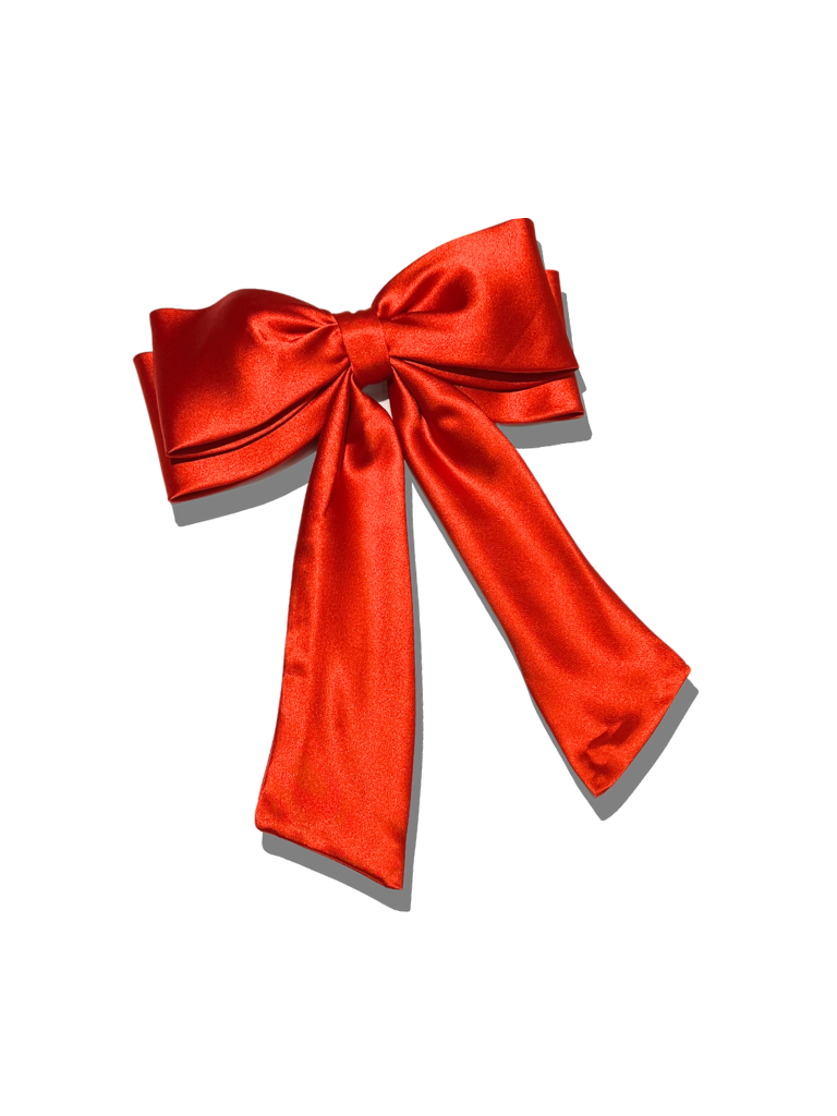 Solar Eclipse | Handmade Perfect Satin Hair Bow Clip - Red