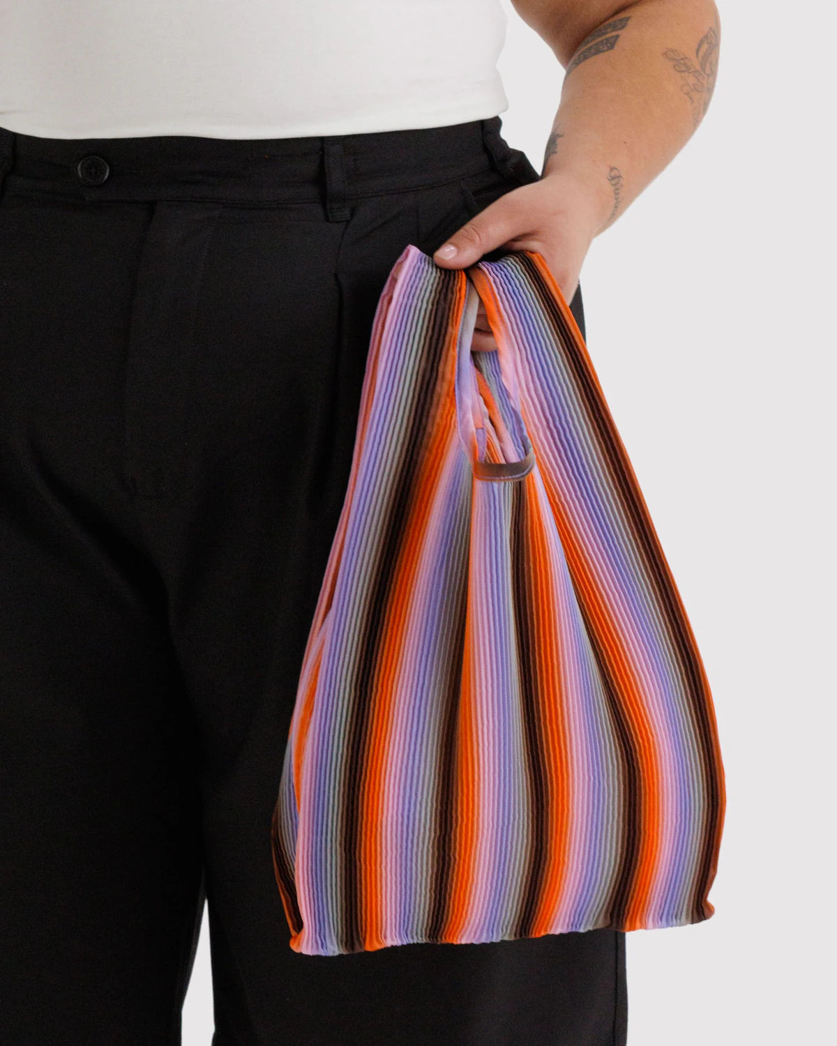 Baggu | Pleated Baggu - Gradient Stripe Poppy & Lilac