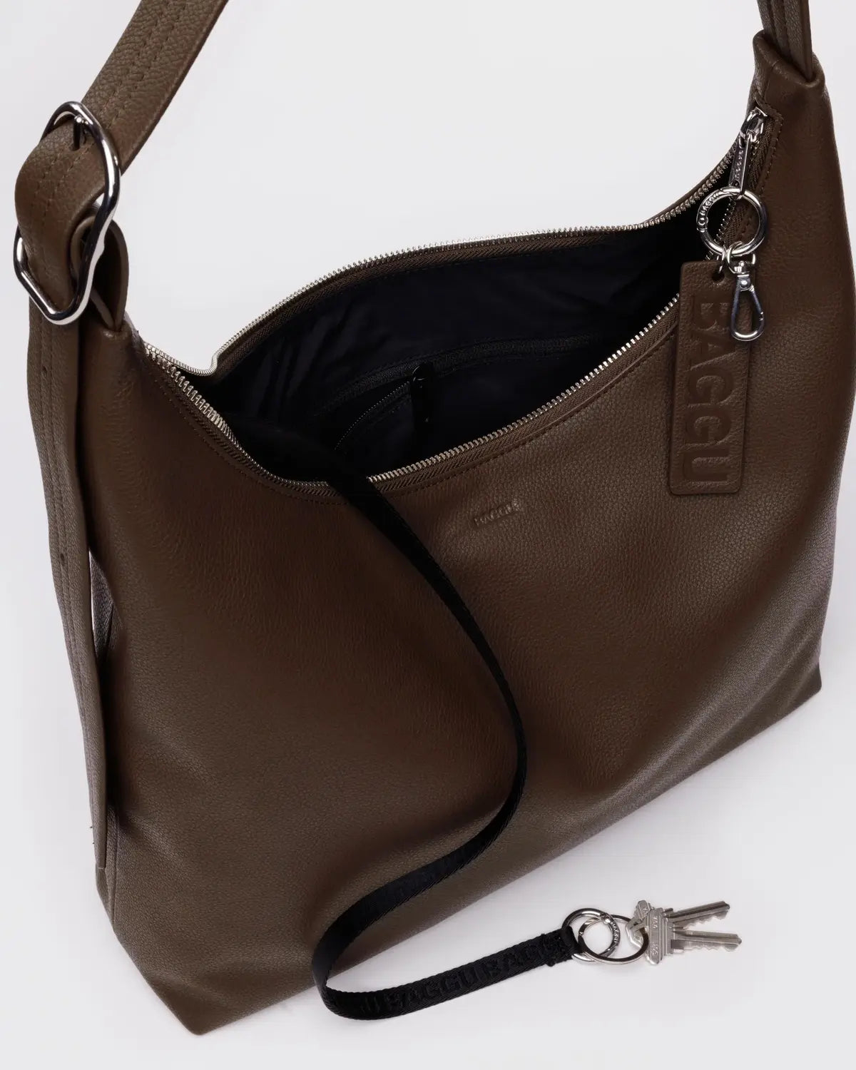 Baggu | Recycled Leather Shoulder Bag - Brown