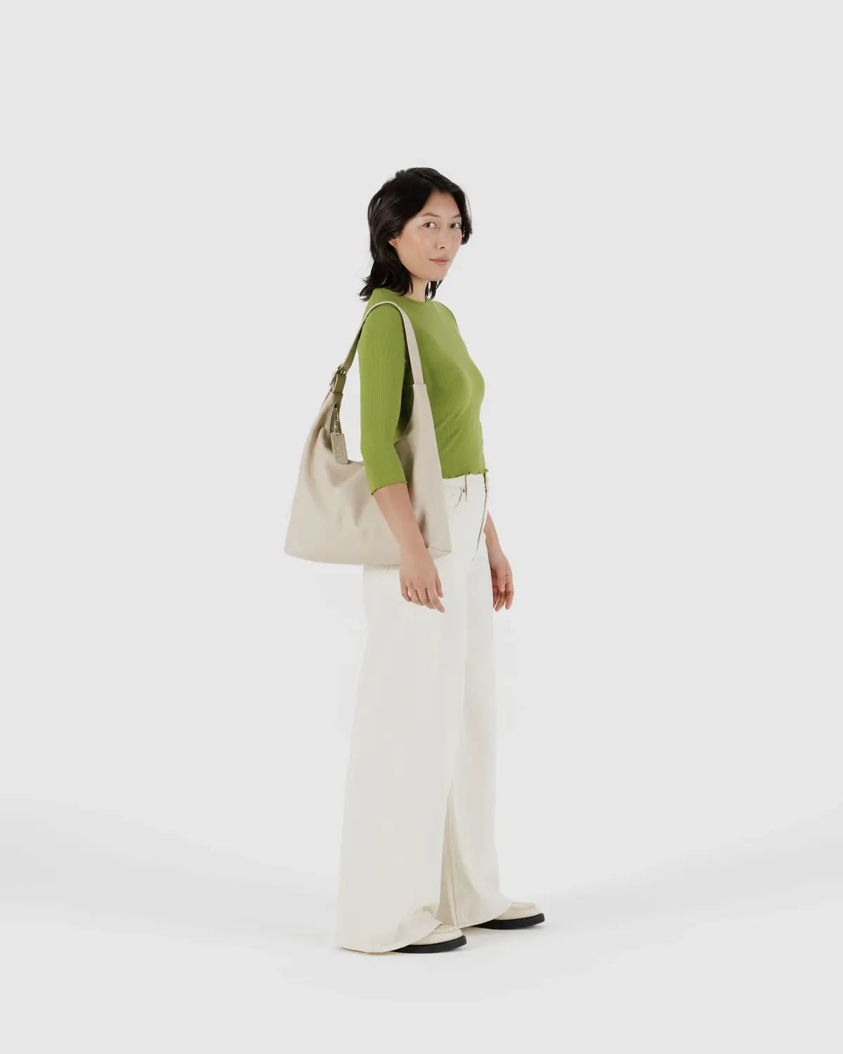 Baggu | Recycled Leather Shoulder Bag - Stone
