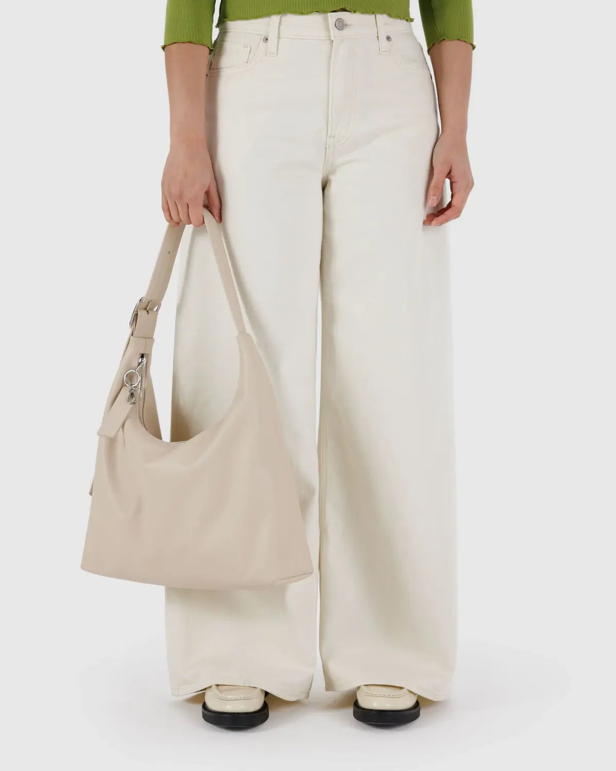 Baggu | Recycled Leather Shoulder Bag - Stone