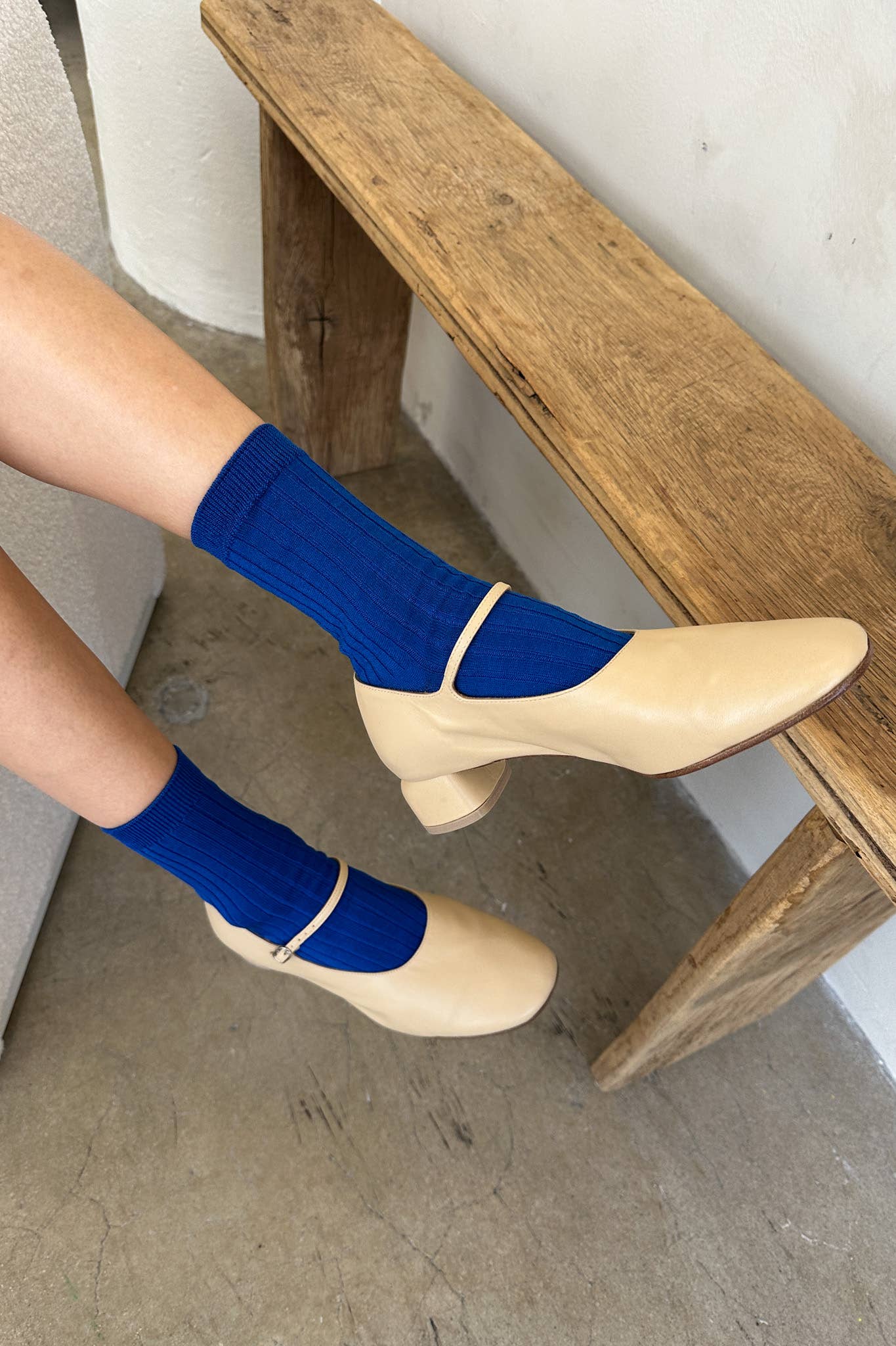 Le Bon Shoppe | Her Socks Mercerized Combed Cotton Rib - Cobalt