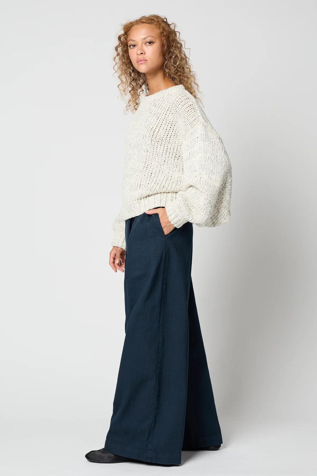 Atelier Delphine | Balloon Sleeve in Textured Loose Cotton - Salmon