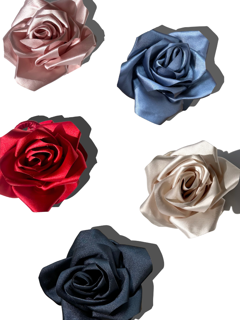 Solar Eclipse | Handmade Satin Rose Claw - Red