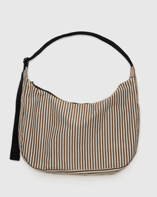 Baggu | Large Nylon Crescent Bag - Brown Stripe