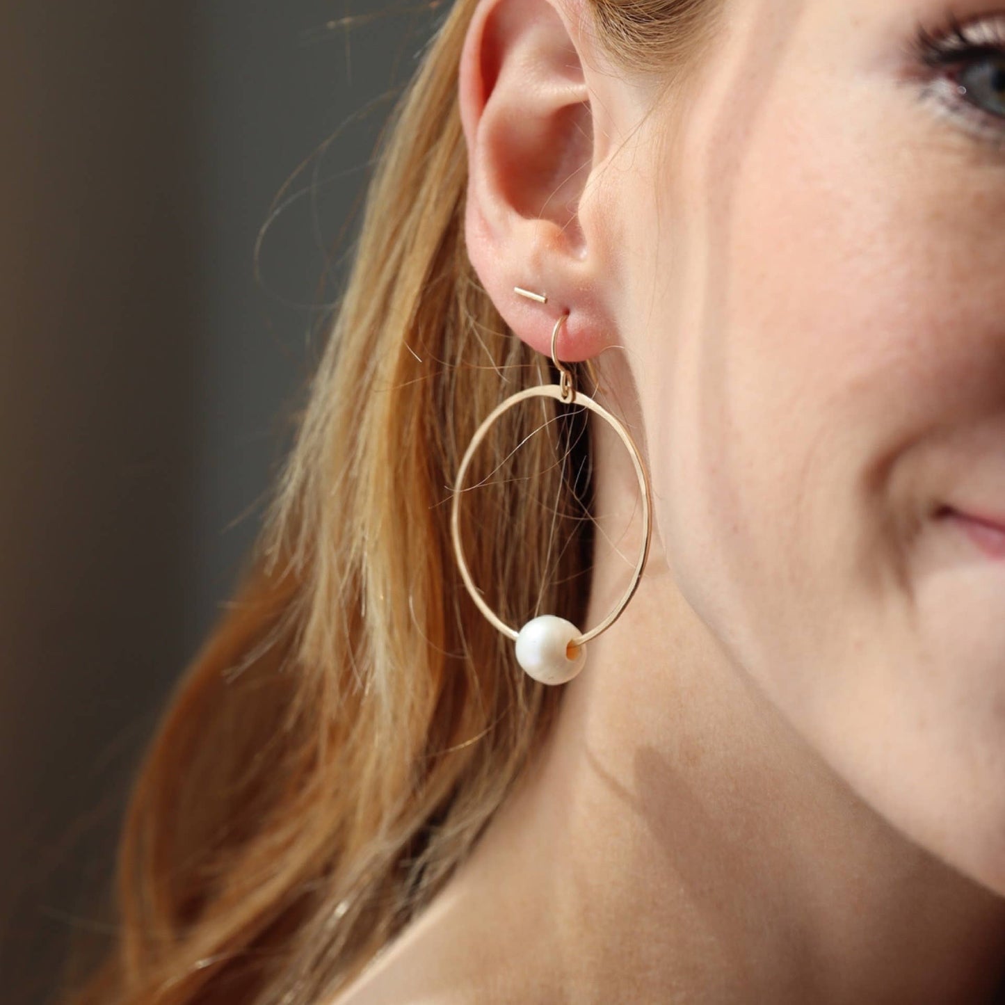 Token Jewelry | Pearl Hoops - Sterling Silver