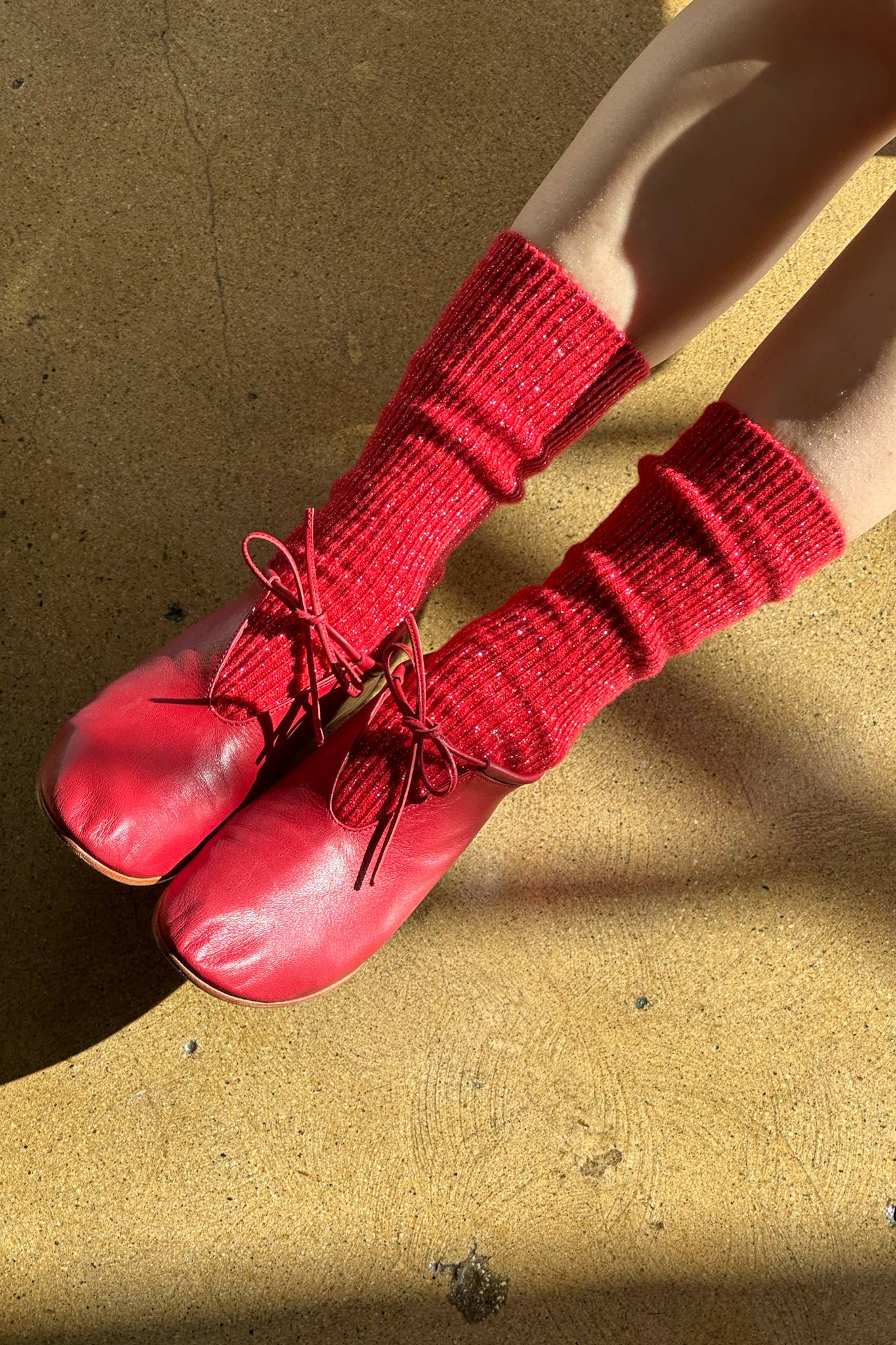 Le Bon Shoppe | Winter Sparkle Socks - Poinsettia