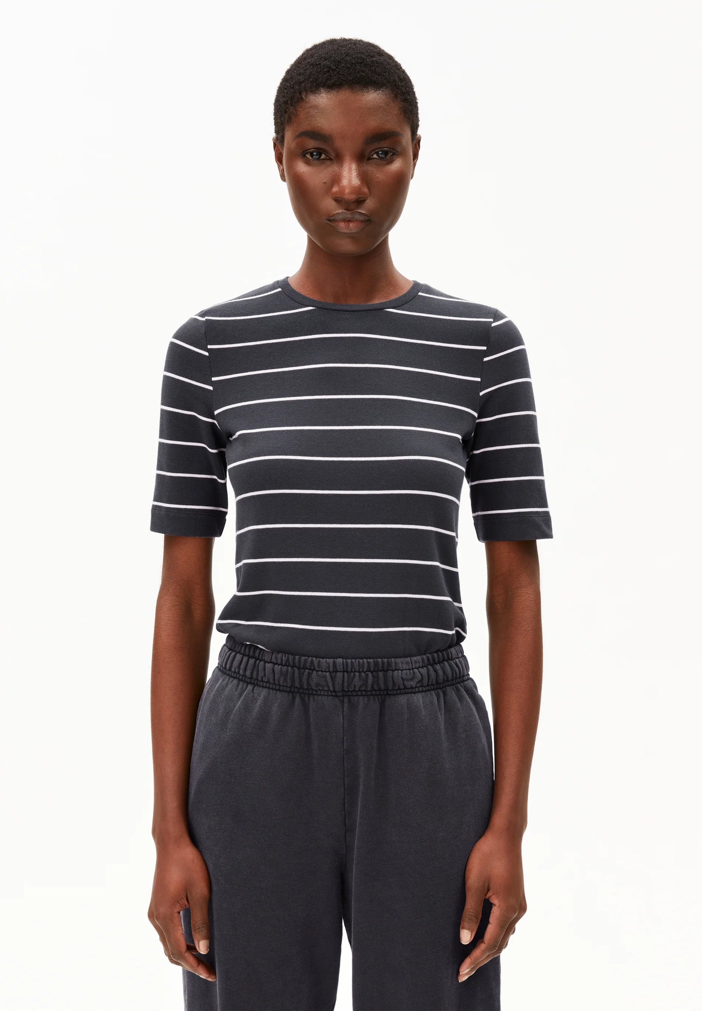 Armed Angels | Jaanisara Fine Stripes Shirts - Dark Steel/Oatmilk
