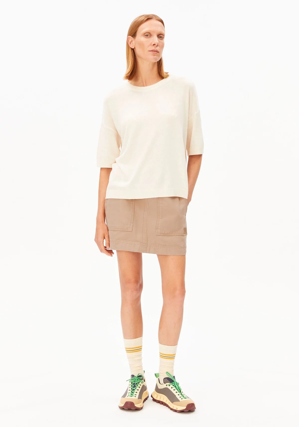 ARMEDANGELS | Short Sleeve Linen Blend Knit Sweater - Undyed