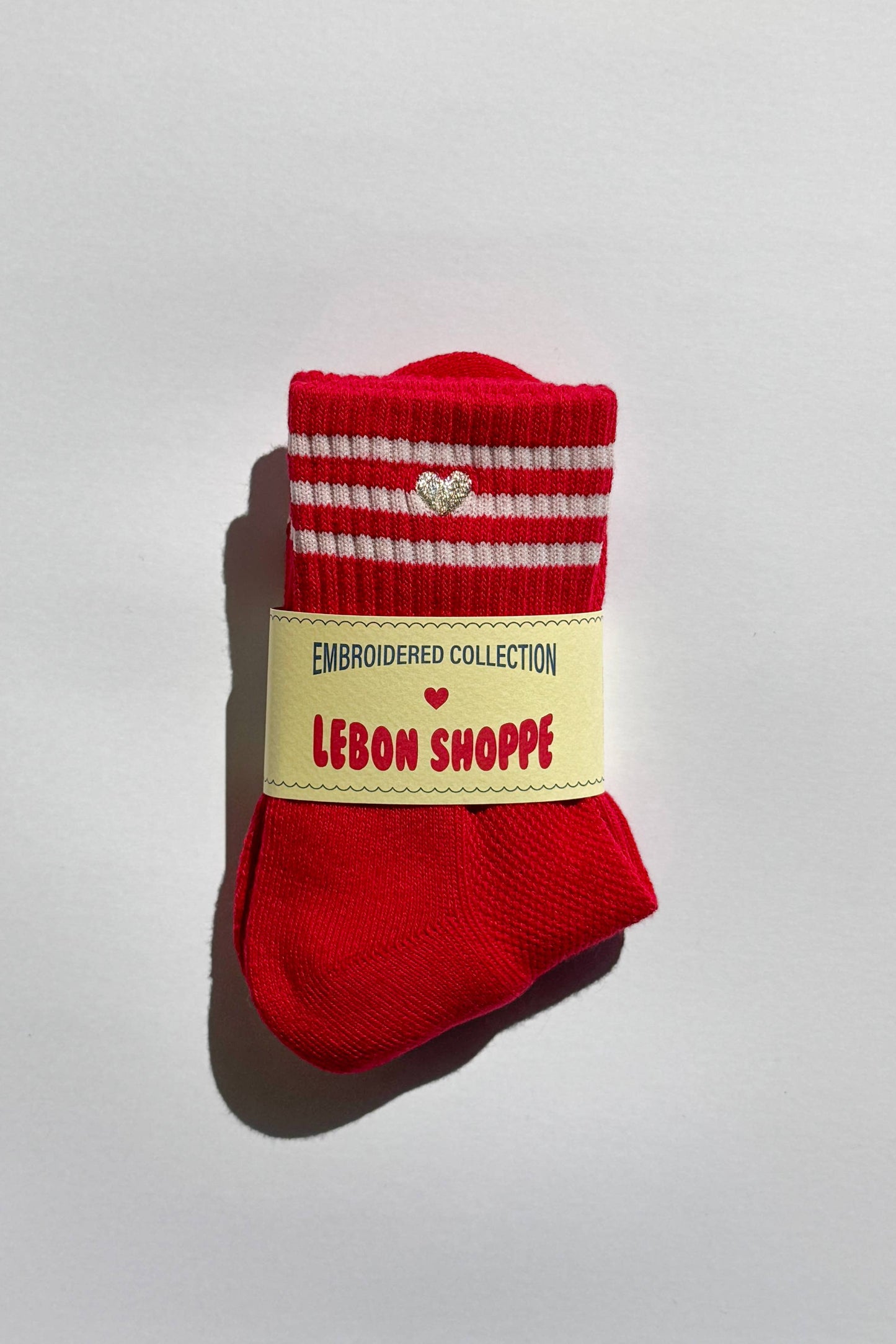 Le Bon Shoppe | Embroidered Girlfriend Socks - Scarlet