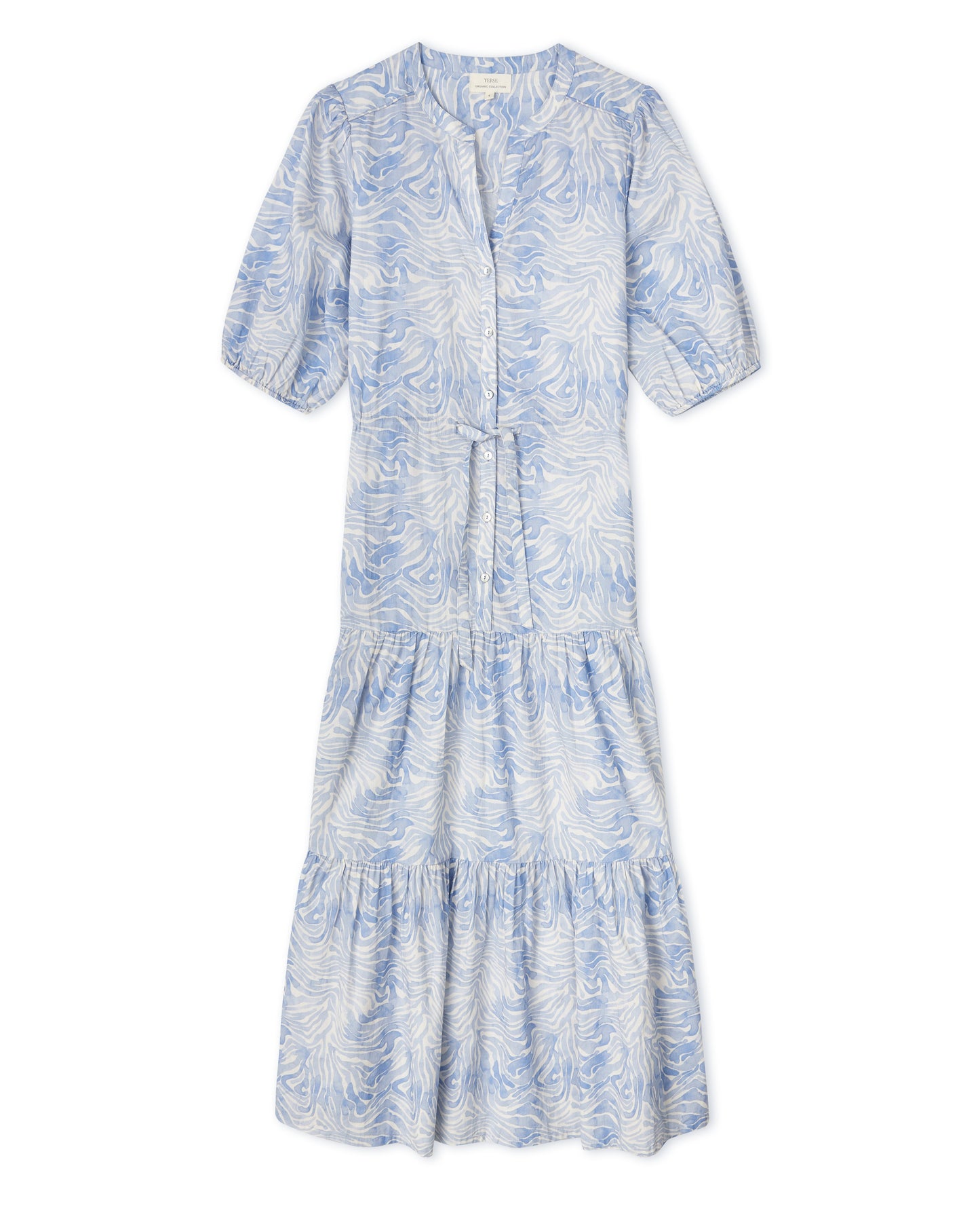 Yerse | Sky Blue Printed Dress