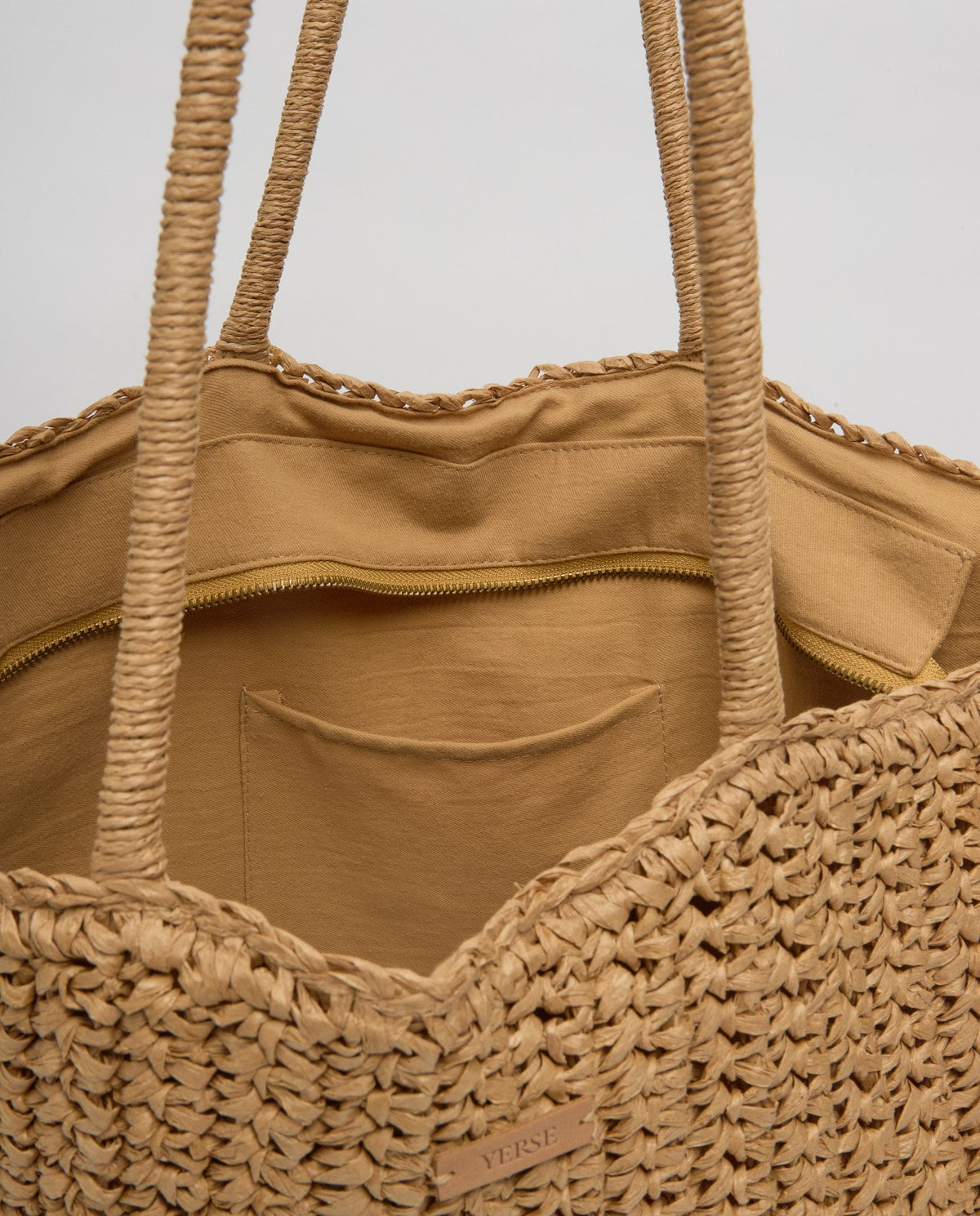 Yerse | Raffia Shopper Bag - Natural Straw