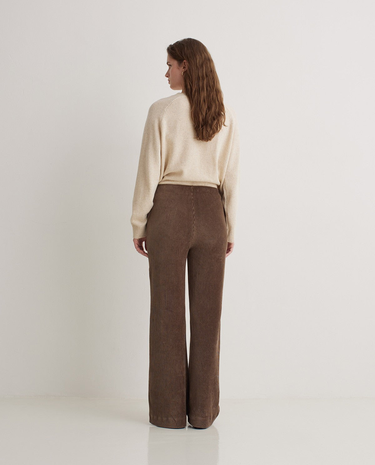 Yerse | Wide Corduroy Trousers - Taupe