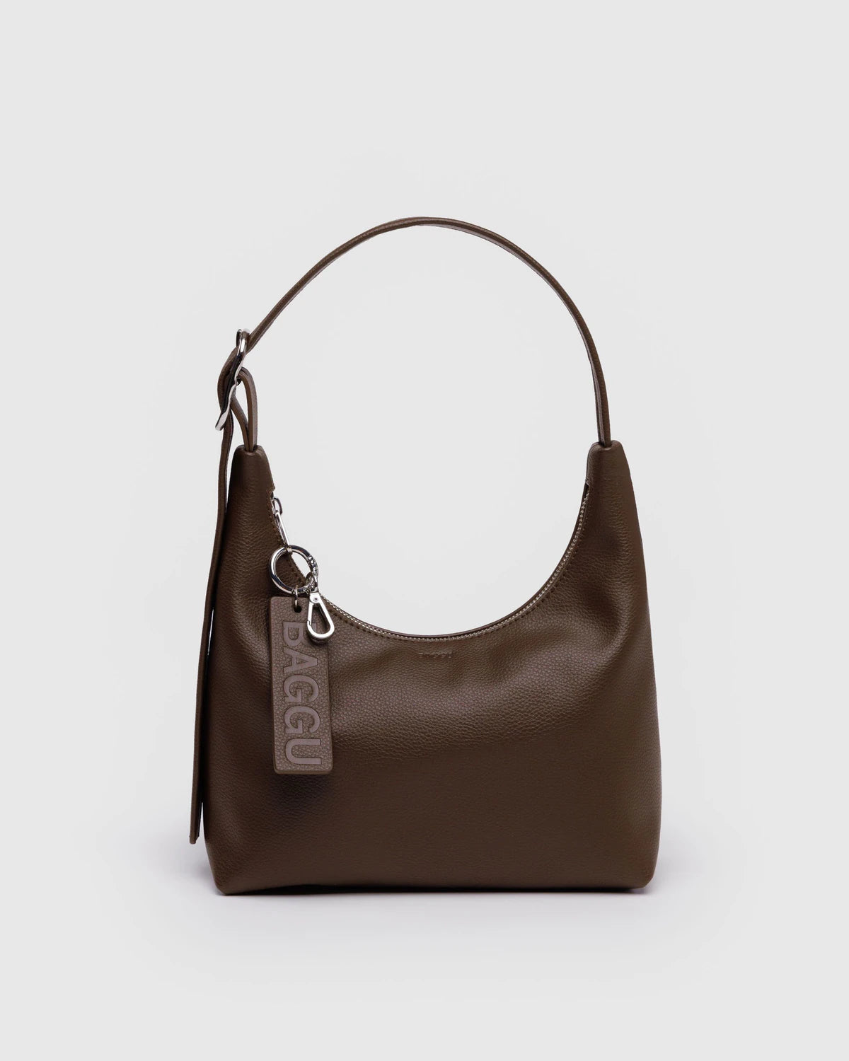 Baggu | Mini Recycled Leather Shoulder Bag - Brown