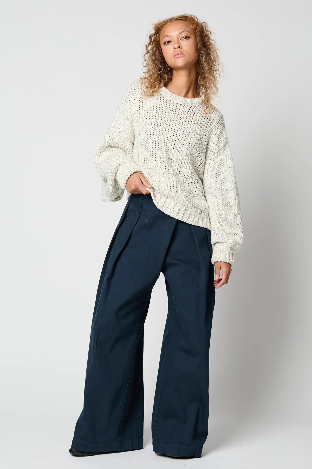 Atelier Delphine | Balloon Sleeve in Textured Loose Cotton - Salmon