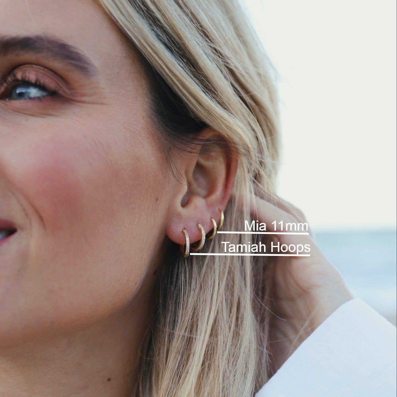 Love Local Jewelry | Mia Hoops 11mm - Gold or Silver