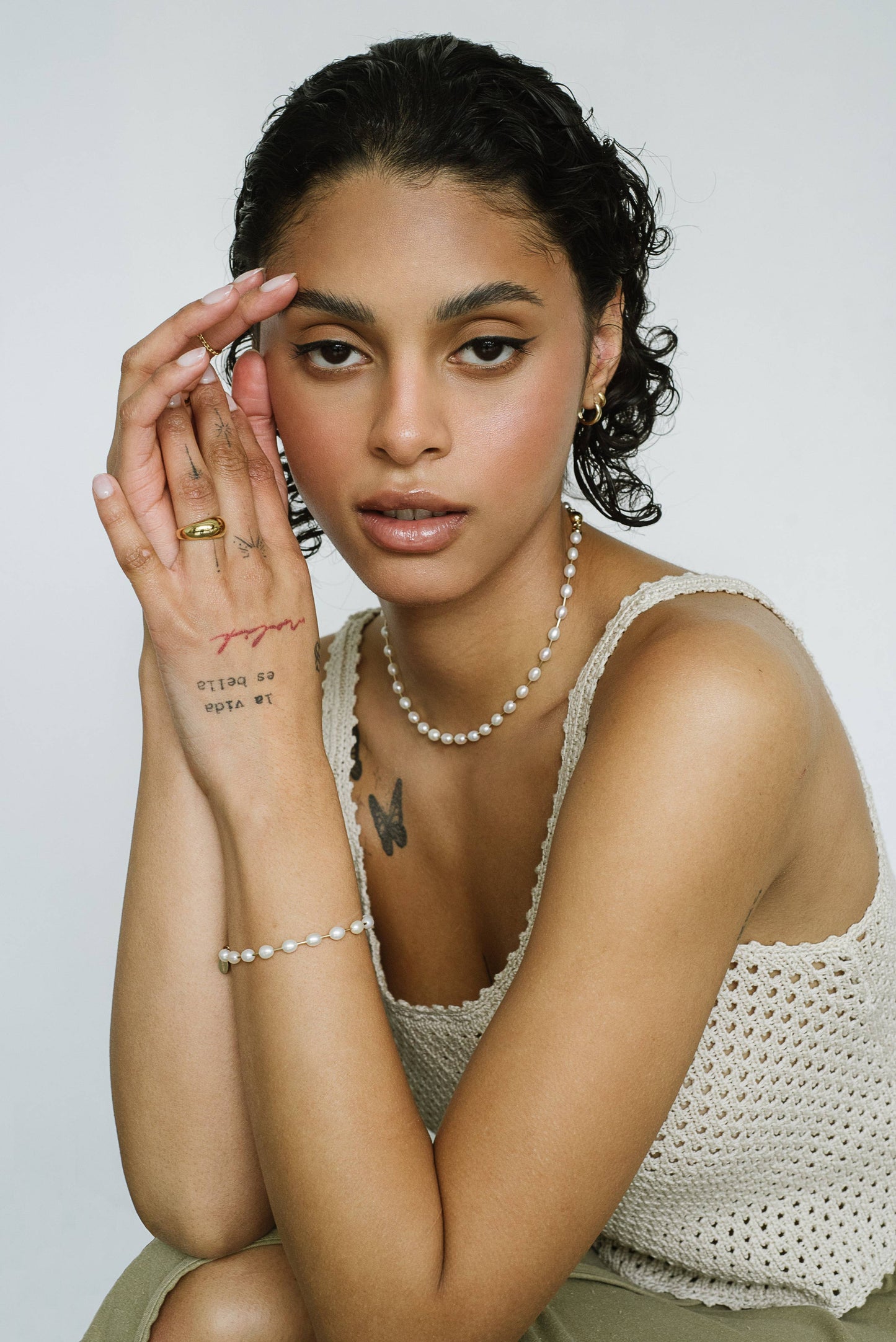 Kara Yoo | Mila Necklace - Pearl + Gold Fill
