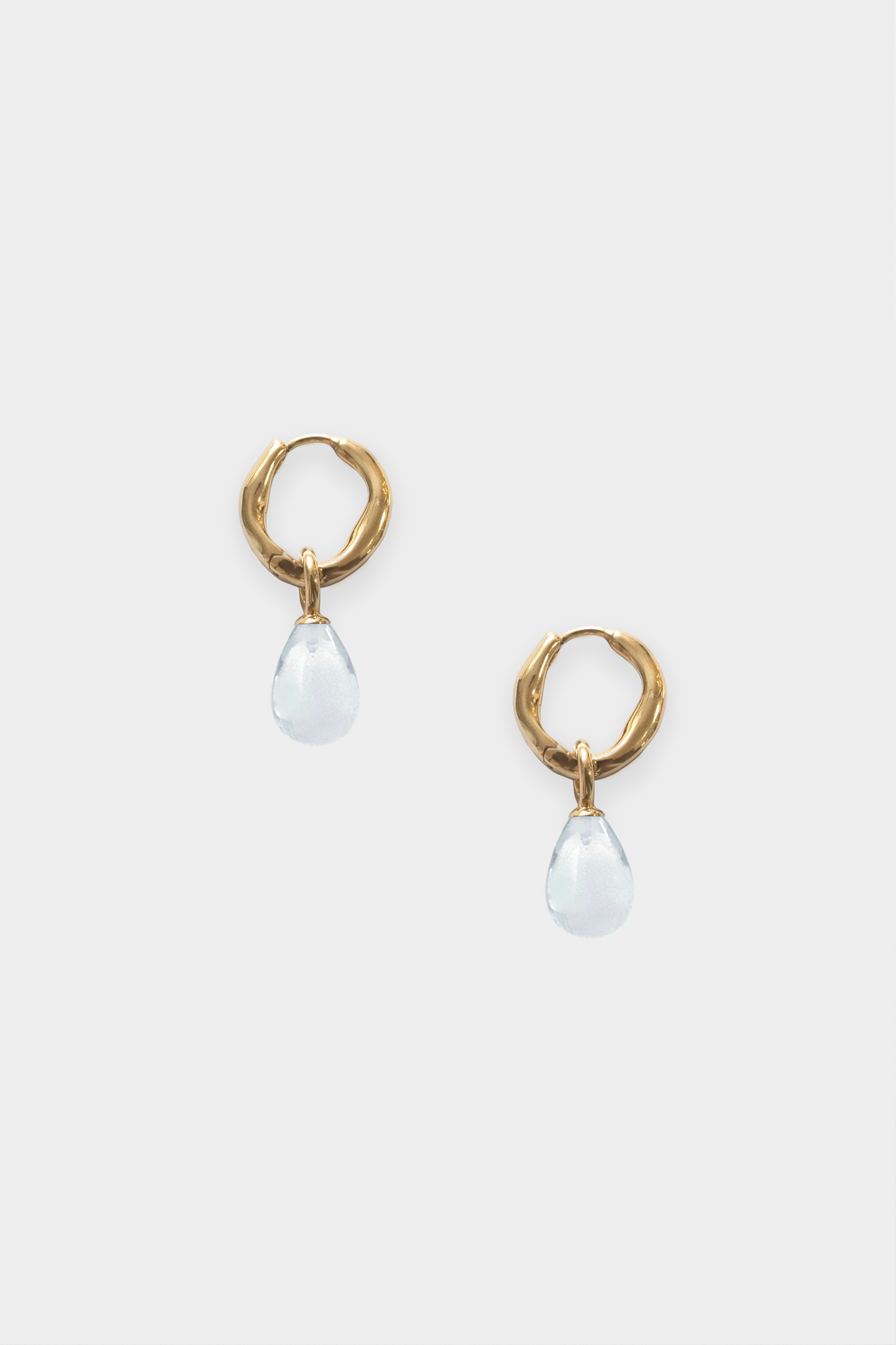 Kara Yoo | Pippa Hoops + Small Drops - Gold & Ice