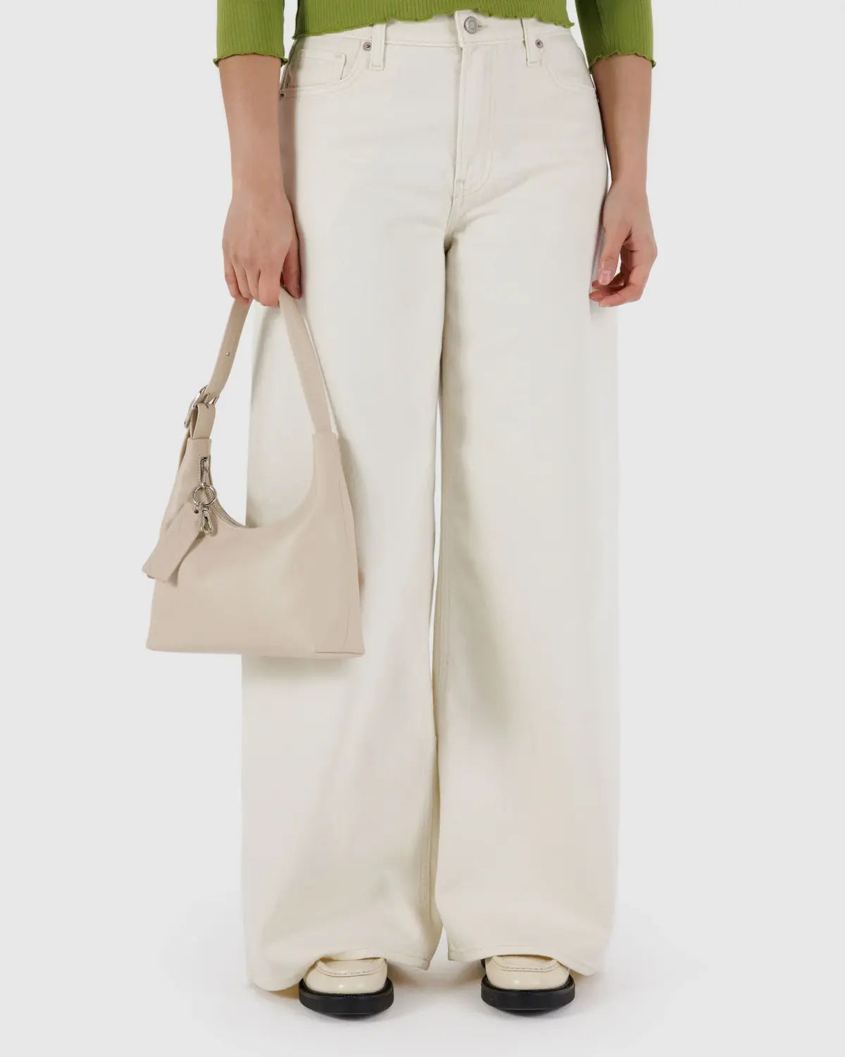 Baggu | Mini Recycled Leather Shoulder Bag - Stone