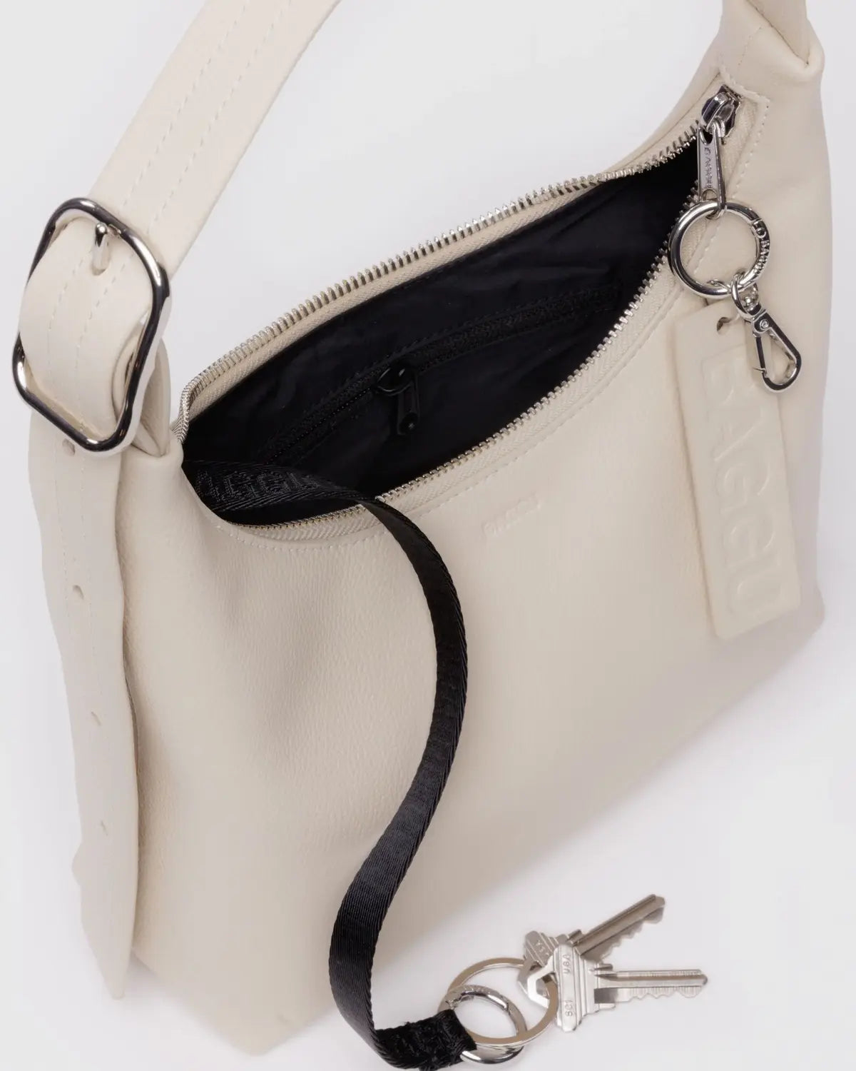 Baggu | Mini Recycled Leather Shoulder Bag - Stone
