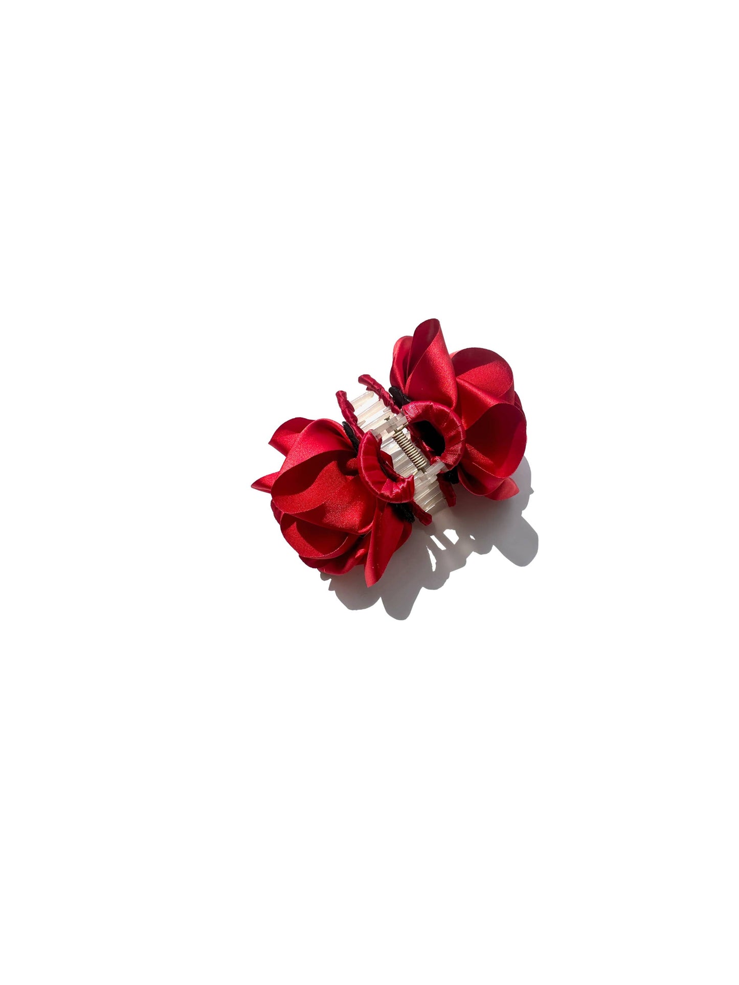 Solar Eclipse | Handmade Satin Rose Claw - Red