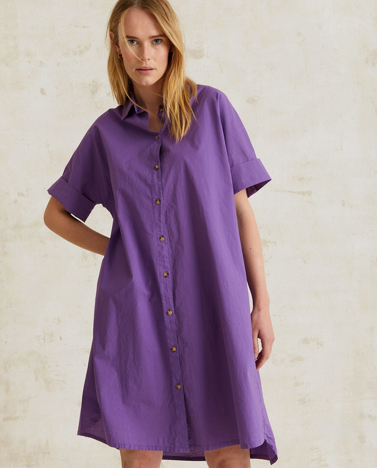 Yerse | Shirt Dress - Purple