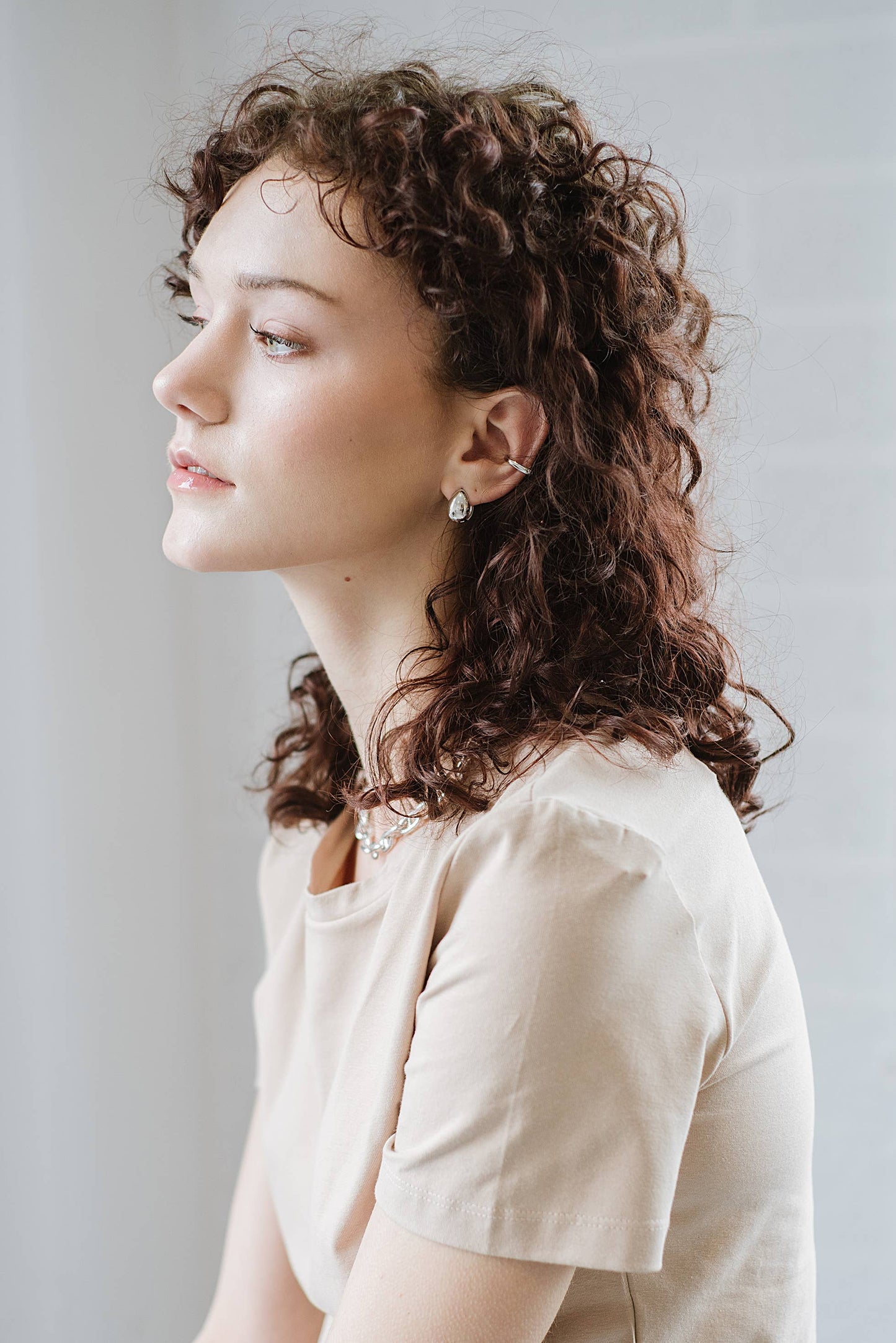 Kara Yoo | Almond Huggie Hoops - Gold