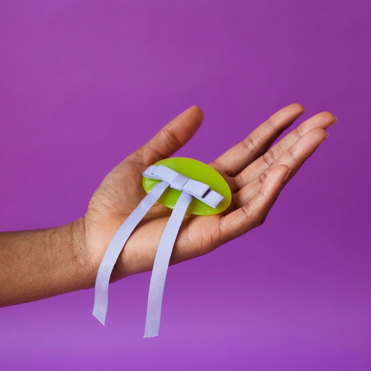CHUNKS | Bow Barrette - Lime/Lavender