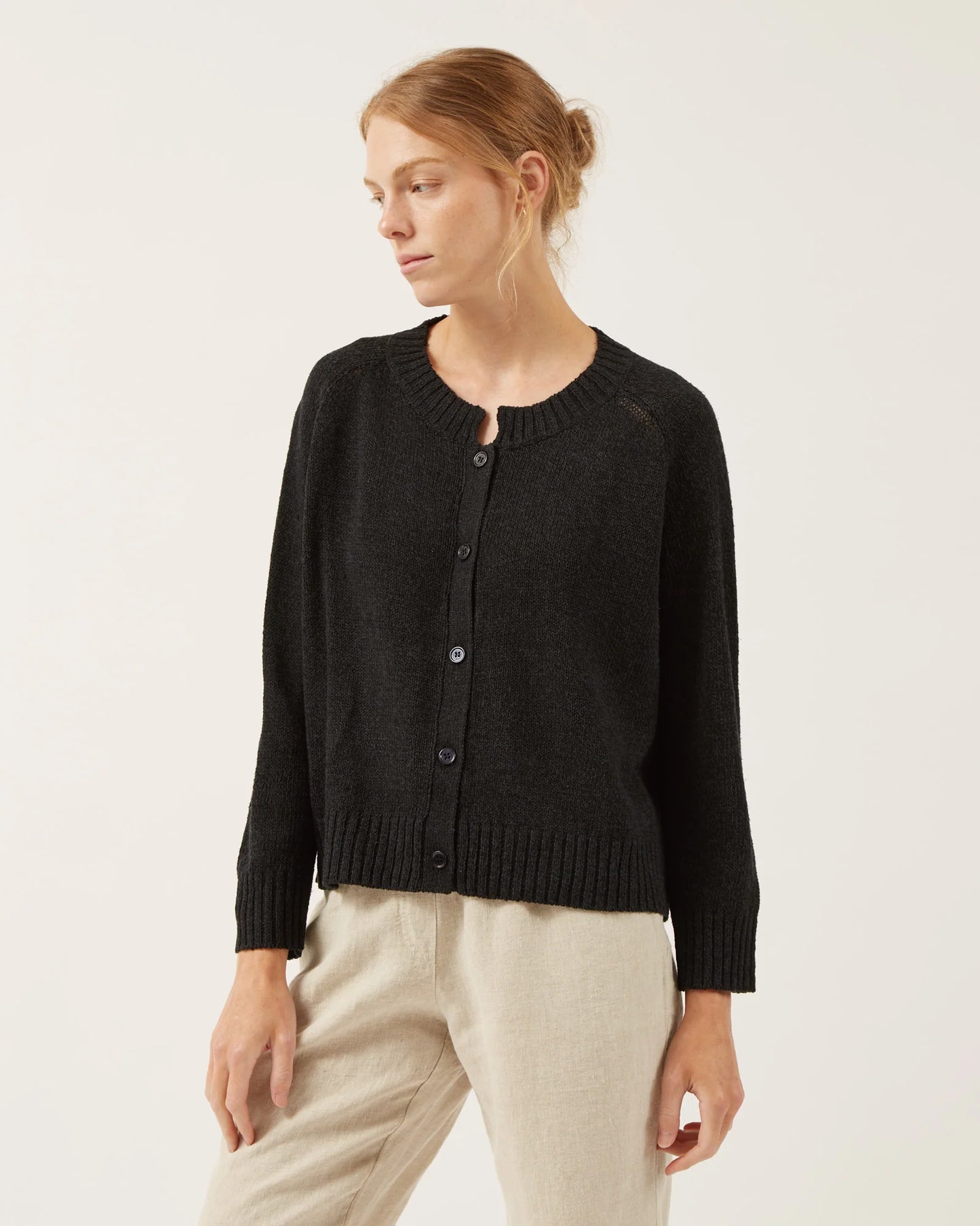Naïf | Anissa Silk and Cotton Cardigan - Black