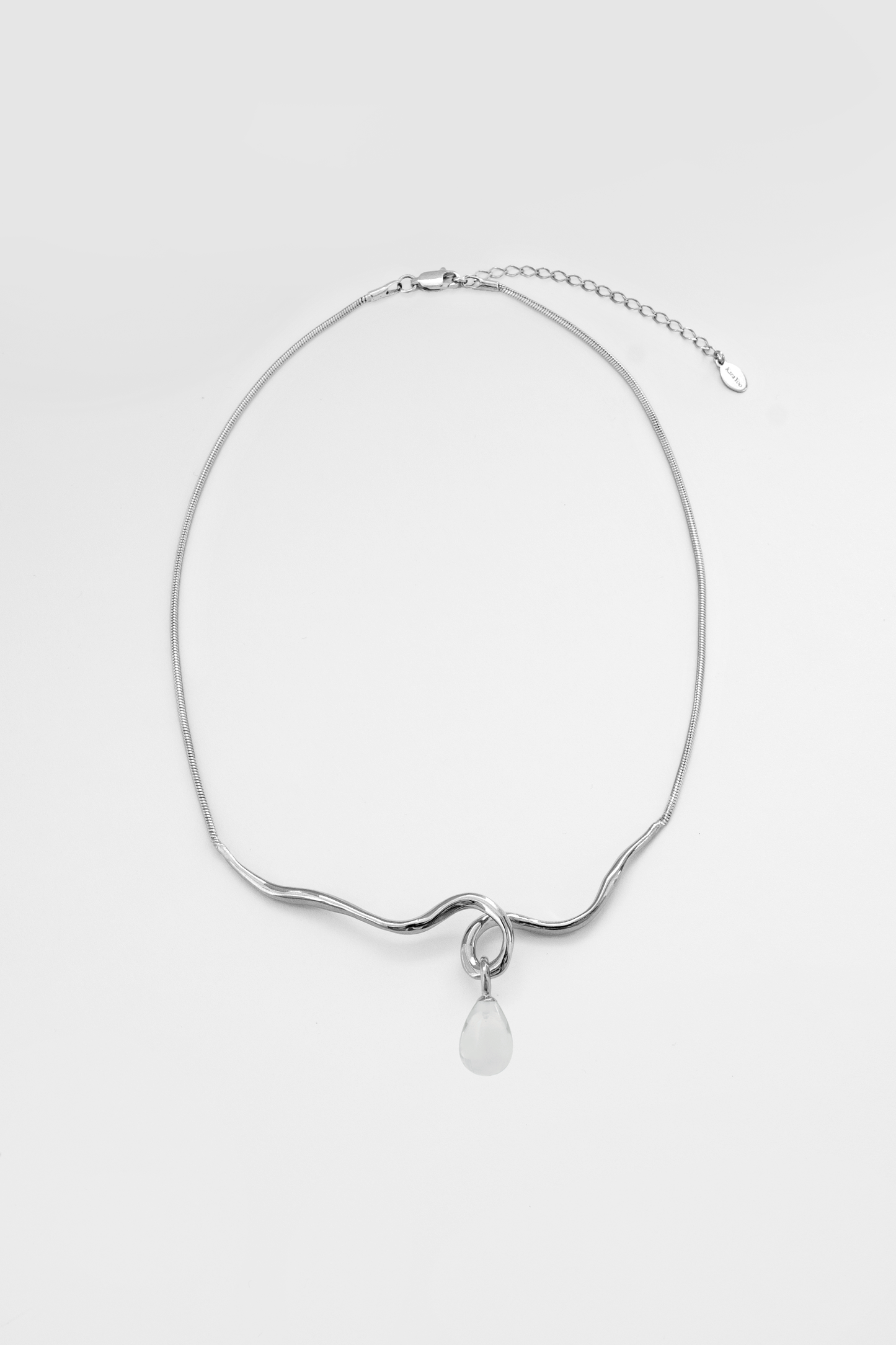 Kara Yoo | Maeva Necklace + Small Drop Charm - Silver & Ice