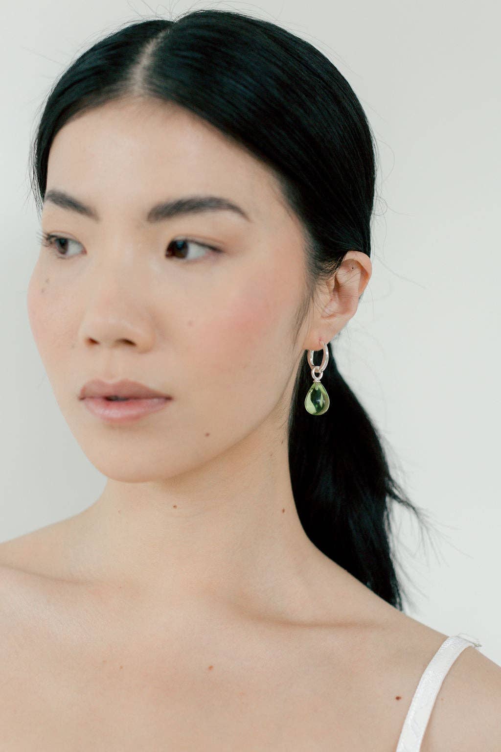 Kara Yoo | Pippa Hoops + Small Drops - Silver & Ink