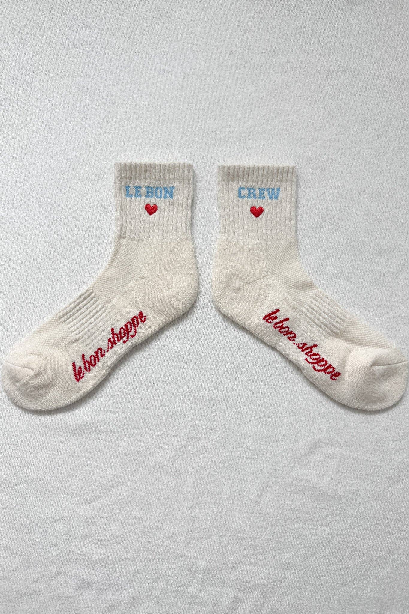 Le Bon Shoppe | Embroidered Crew Socks - Vanilla