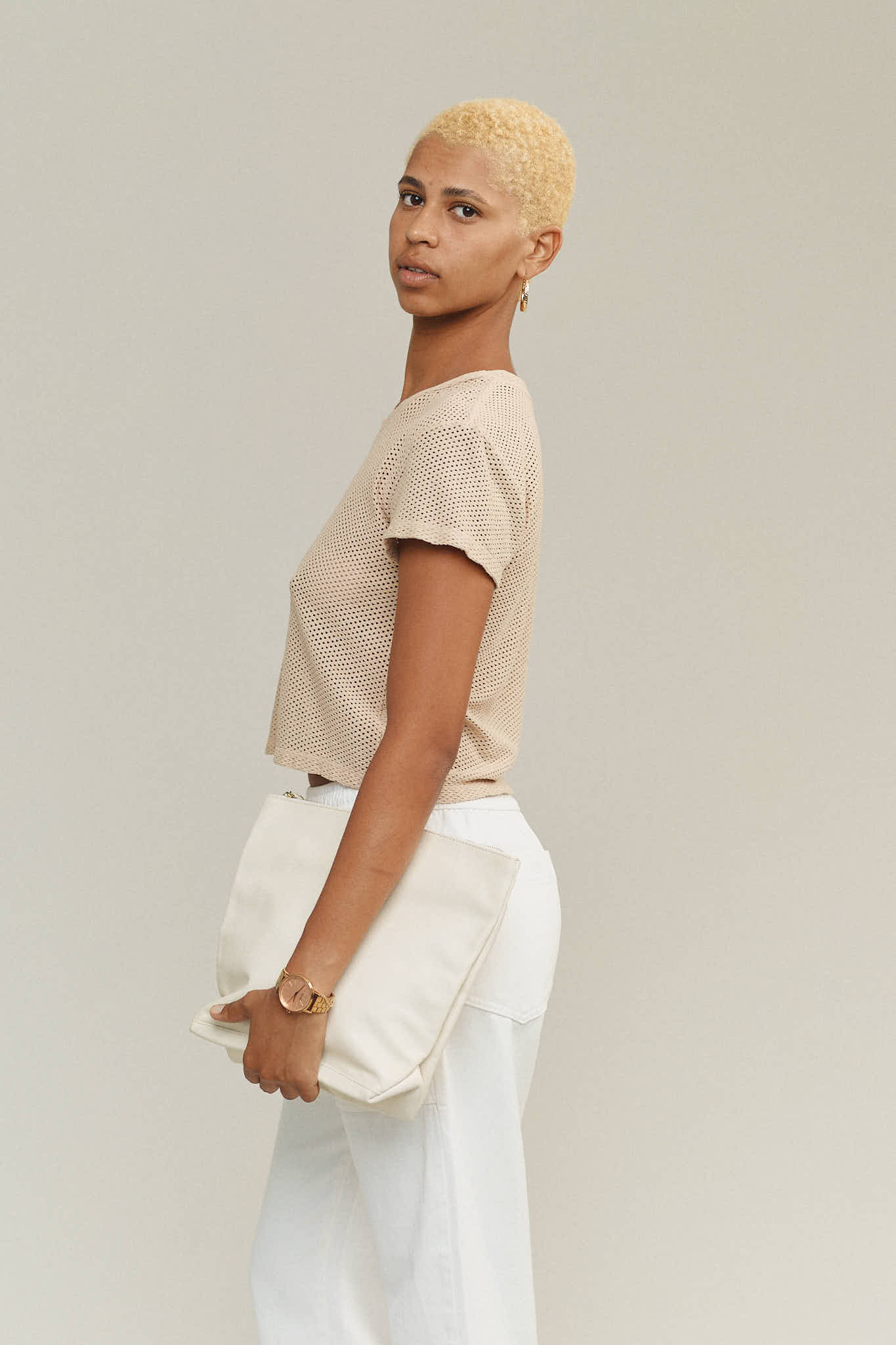 Jungmaven | Carmen Mesh Cropped Tee - Agave Green