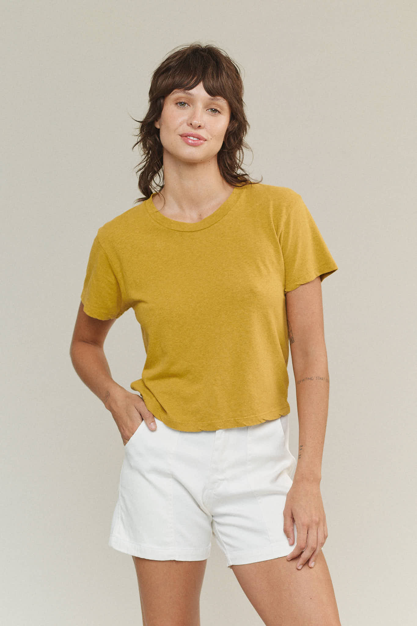 Jungmaven | Cropped Lorel Tee - Black