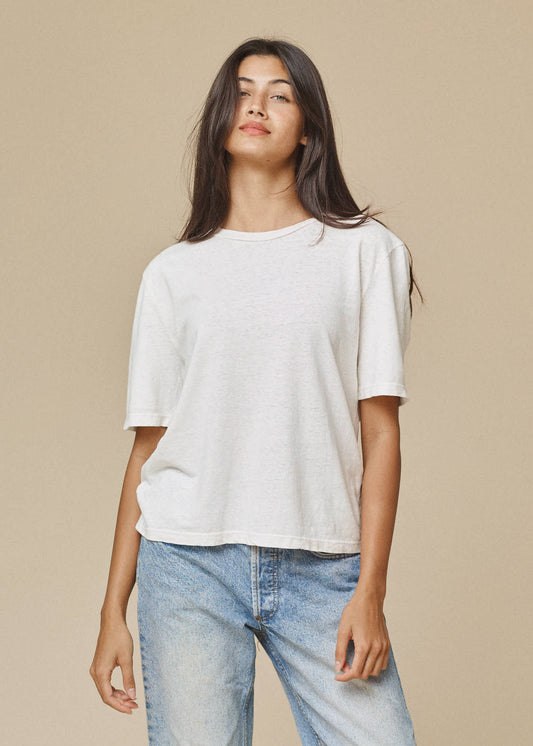 Jungmaven | Silverlake Cropped Tee - Washed White