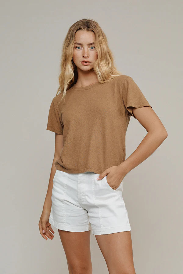 Jungmaven | Cropped Lorel Tee - Washed White