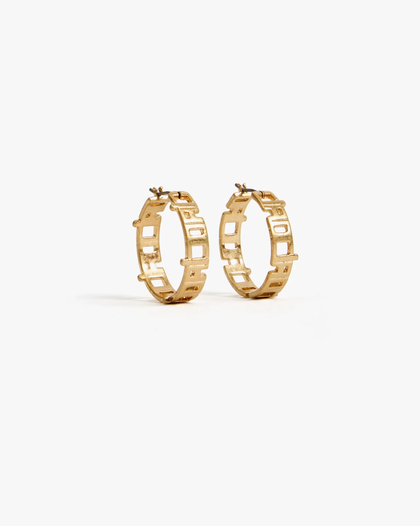 Clare V. | Ciao Hoop Earrings - Vintage Gold