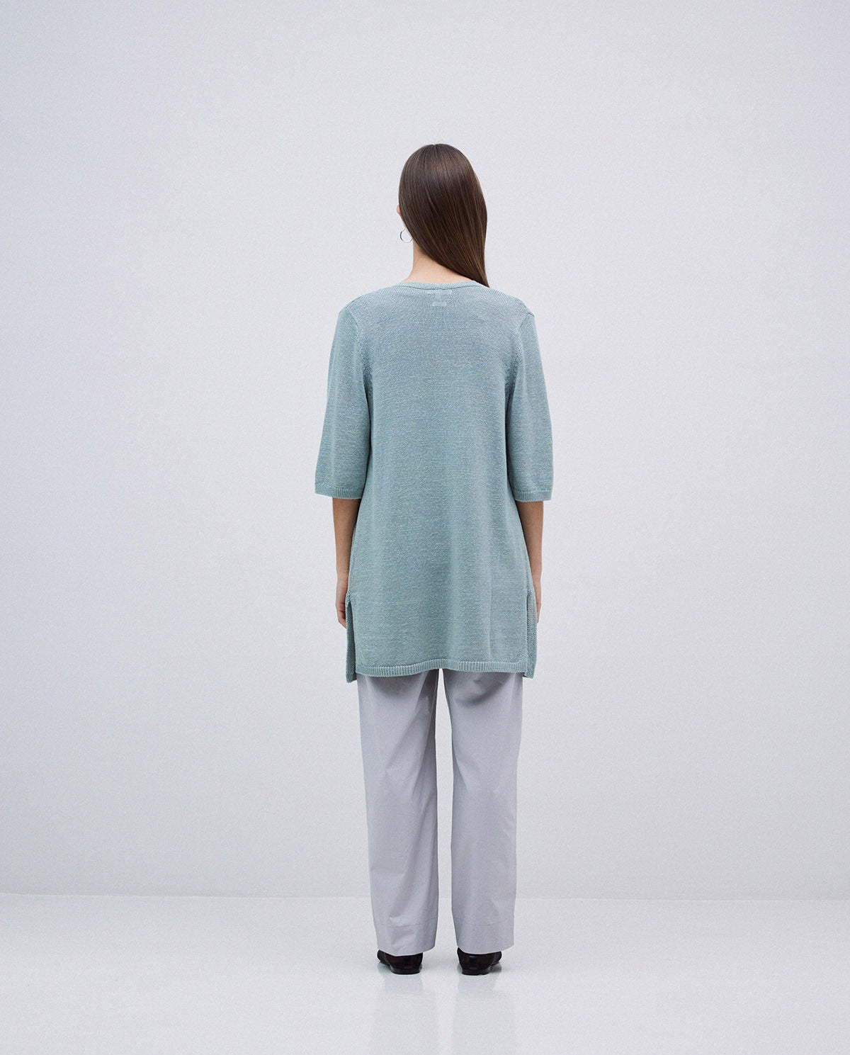 Yerse | Long Knit Cardigan - Light Green