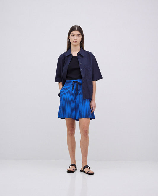 Yerse | Navy Stripe Shorts