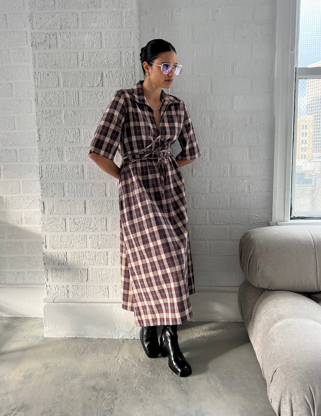 A Bronze Age | Eden Dress - Nerd Plaid