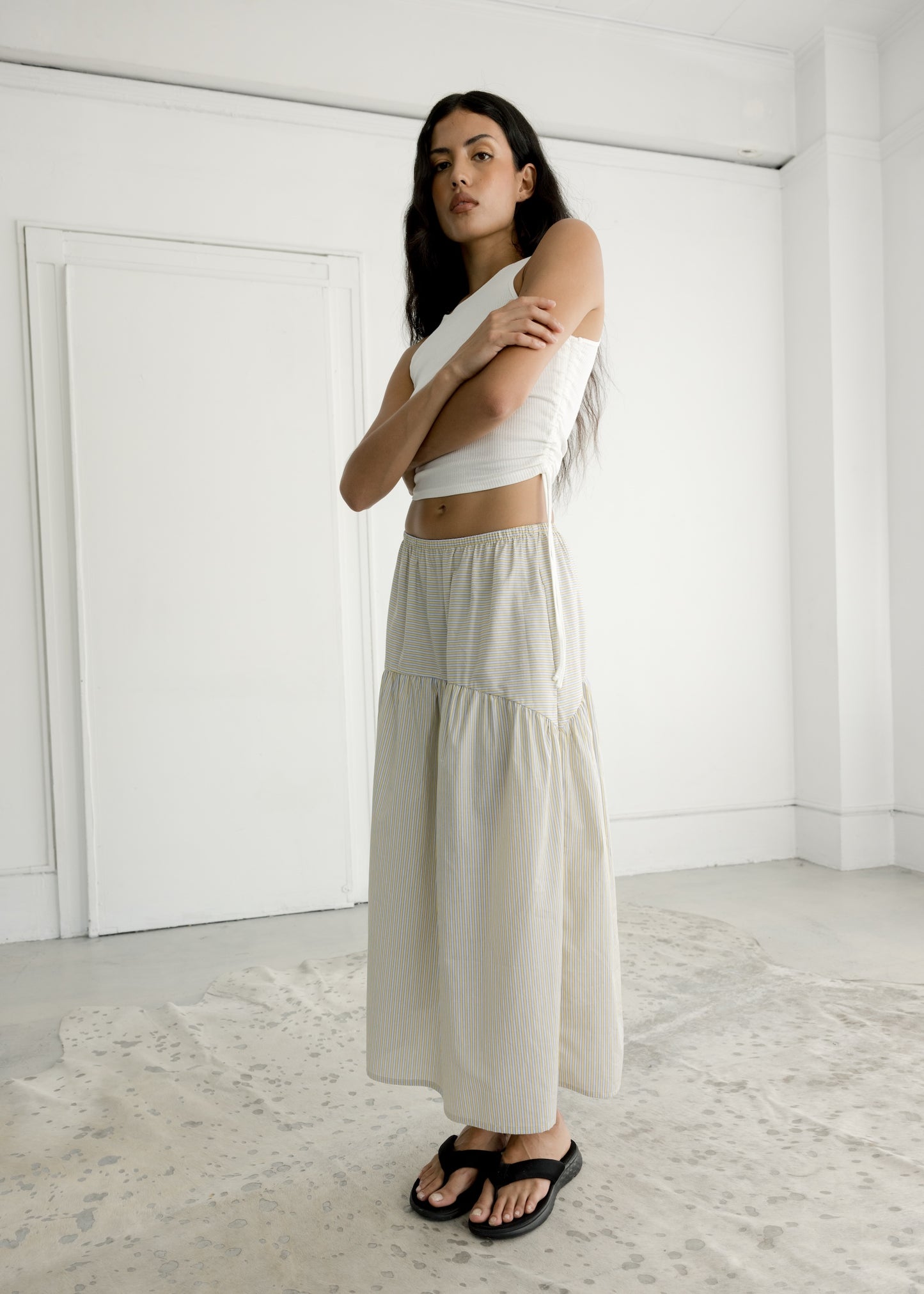 A Bronze Age | Field Skirt - Marigold Stripe