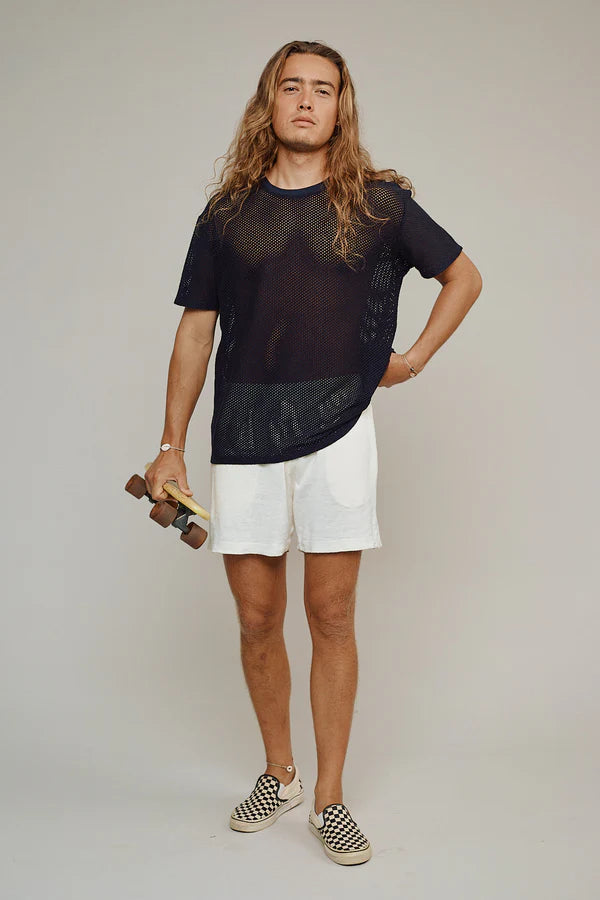 Jungmaven | Highline Mesh Tee - Washed White - Unisex