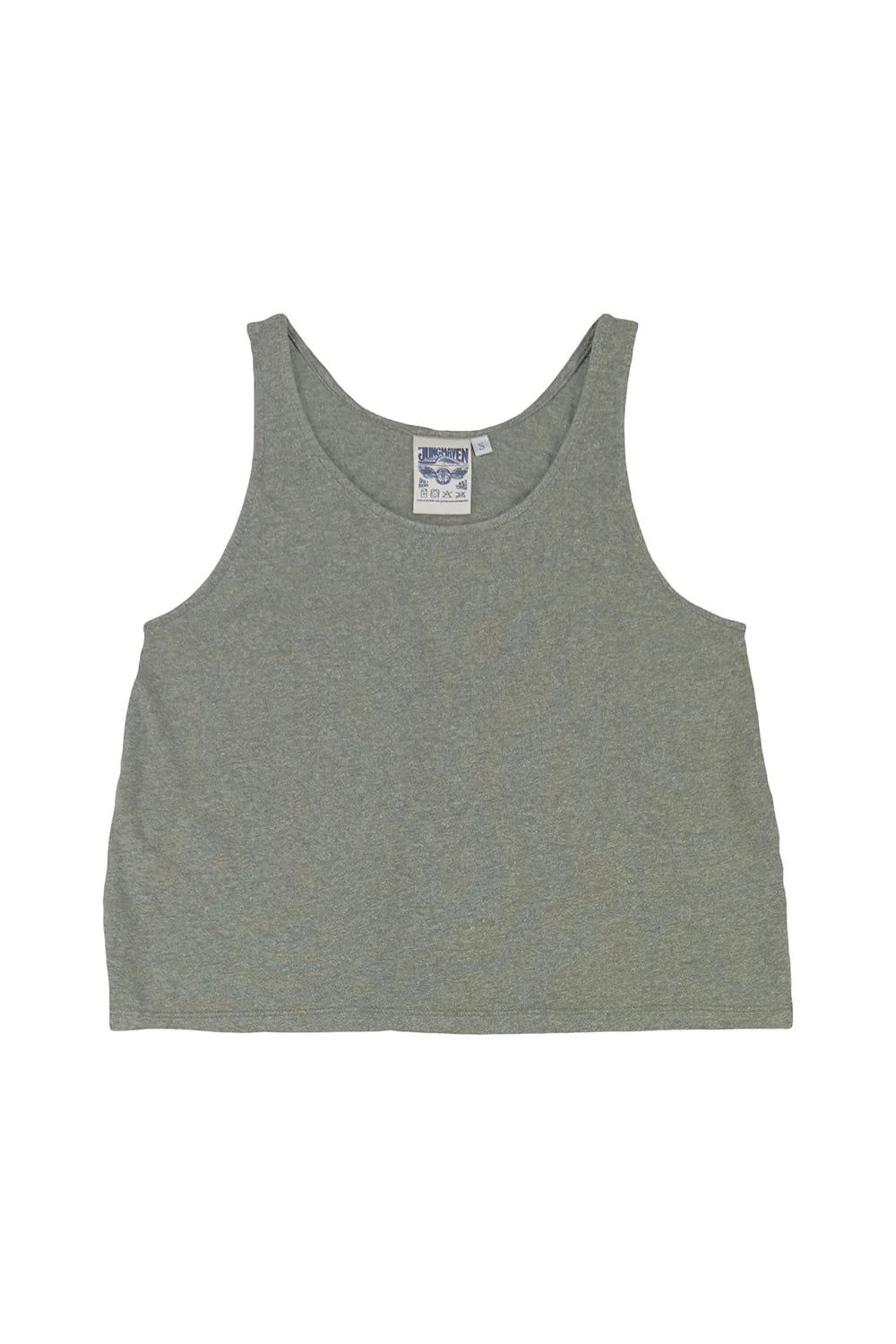 Jungmaven | Heathered Cropped Tank - Olive Green