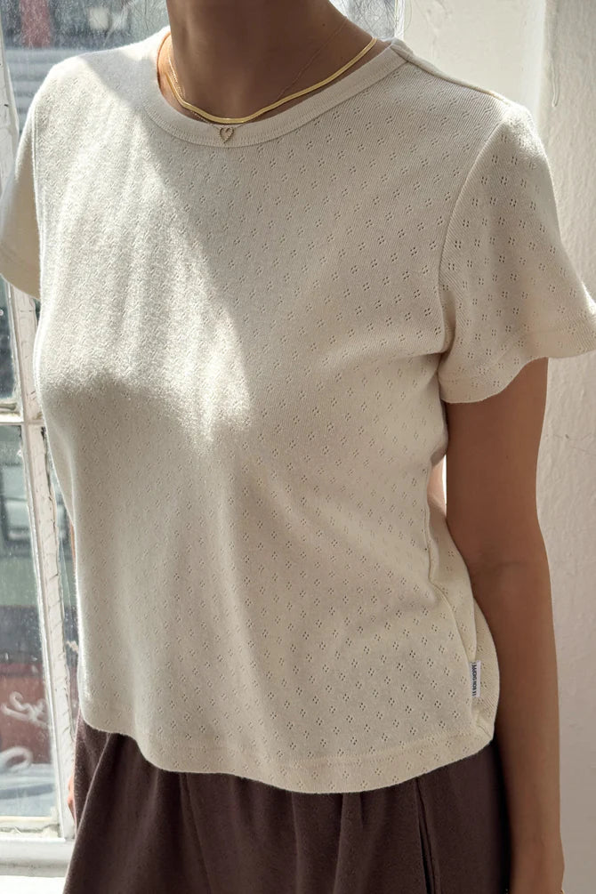 PRE-ORDER Pointelle Babe Tee | Naturel