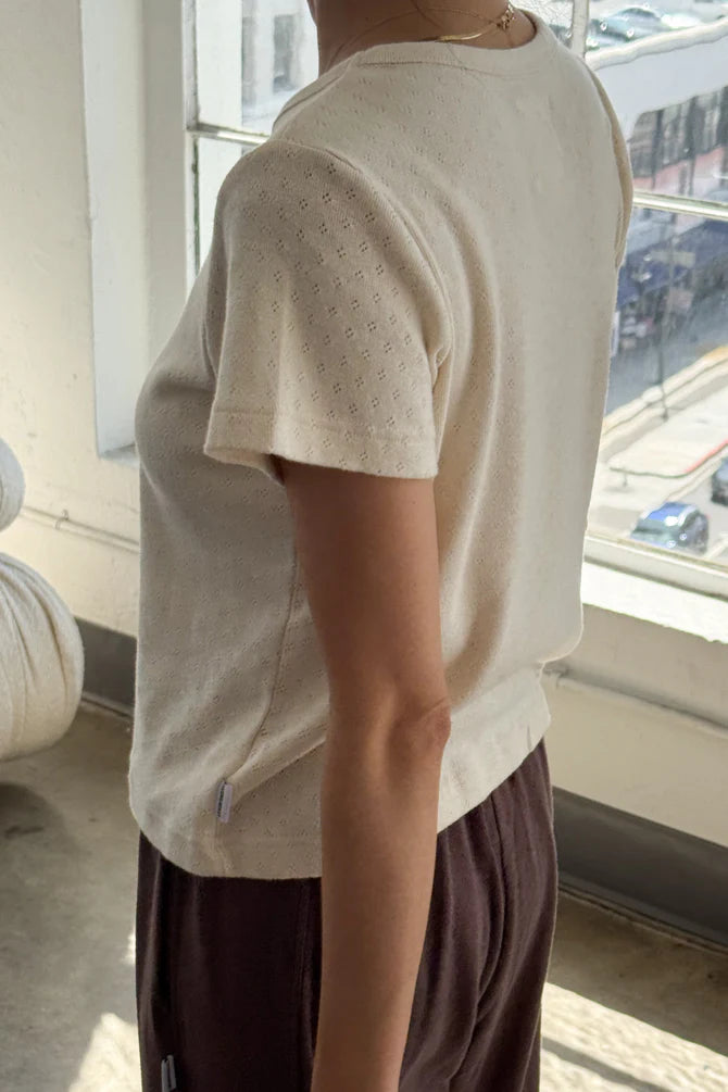 PRE-ORDER Pointelle Babe Tee | Naturel