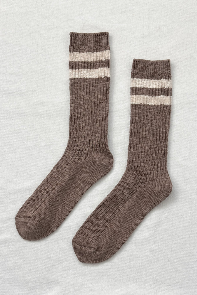 Le Bon Shoppe | Cottage Varsity Socks - Flax