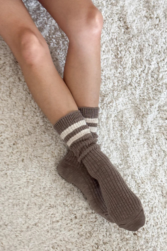 Le Bon Shoppe | Cottage Varsity Socks - Flax