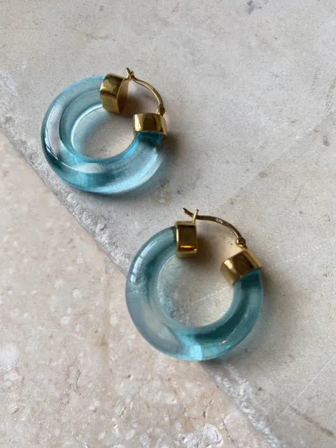 Shyla London | Aura Hoop Earrings - Turquoise