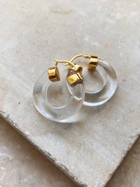 Shyla London | Aura Hoop Earrings - Crystal Clear