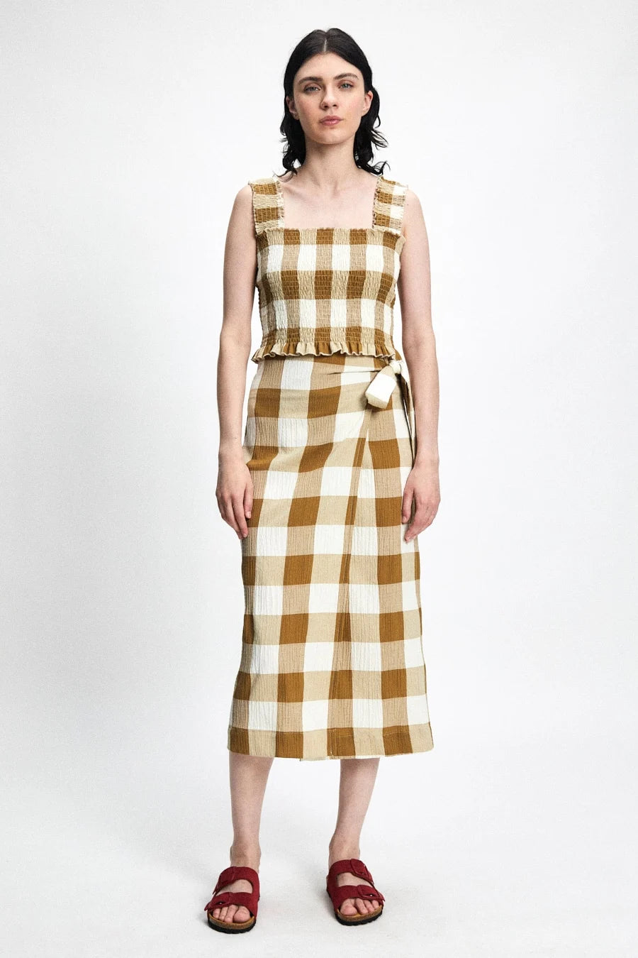 Rita Row | Gea Top - Brown Checkered